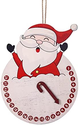 Calendário de Natal pendurado 24 dias Listagem de natal de madeira Frente para a porta da frente com luzes altas letras de boas -vindas para a porta da frente