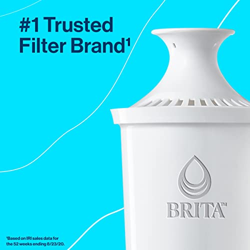 Distribuidor de filtro de água Brita XL para torneira e água potável com 1 filtro padrão, dura 2 meses, capacidade de 27 xícaras, BPA livre, cinza
