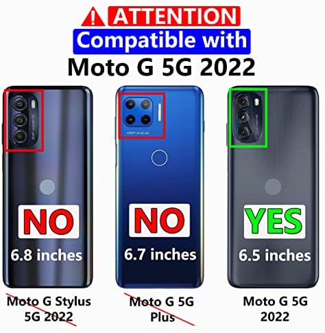 Warsia for Moto G 5G 2022 CASE TELEFONE, MOTO G 5G 2022 CASO COM PROTETOR DA TELA [Testado de