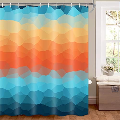 Cortina de chuveiro Jawo ombre para banheiro, design de cor de cor de gradiente cortinas de chuveiro