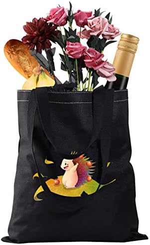 CMNIM Cute Hedgehog Gifts Hedgehog Tote Bag Gift for Hedgehog Lovers Inspirational Gift Hedgehog Reutilable Canvas Sacha de compras