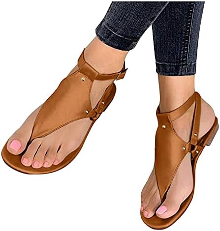 Sandálias para mulheres, feminina tornozelo de tornozelo de tornozelo Gladiador Flip Flip Sandals Casual