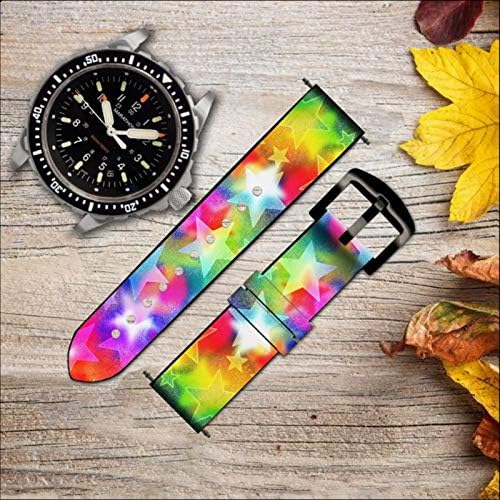 CA0652 Colorido Disco Star Leather & Silicone Smart Watch Band Strap for Wristwatch Smartwatch Smart Watch