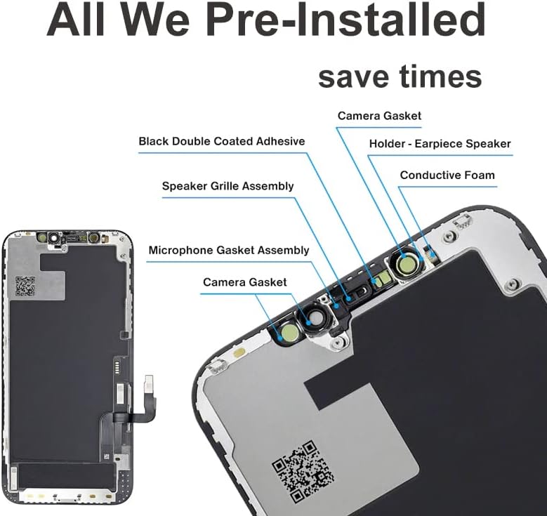 Para iPhone 12/12 Substituição de tela Pro OLED de 6,1 polegadas Digitalizador Touch Screen Conjunto com kits