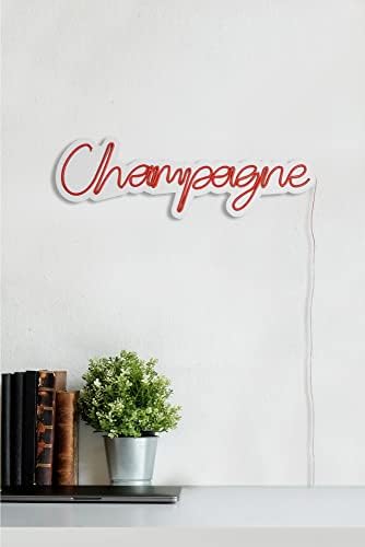 23,6 Sign de neon de champanhe, artesanal liderou a decoração de parede de champanhe neon para decoração