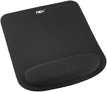 Nex Mouse Pad com suporte ao pulso, descanso de pulso ergonômico de mouse preto para computadores