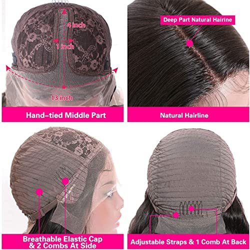 Axincheng Wig Human Hair t Part Lace Perucão frontal perucas de cabelo humano para mulheres Cabelo brasileiro