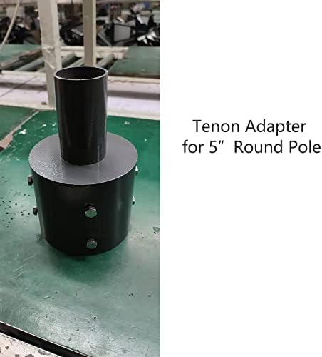 Adaptador de tenon para poste redondo de 5 polegadas, tenon superior 2 3/8 polegadas se encaixa