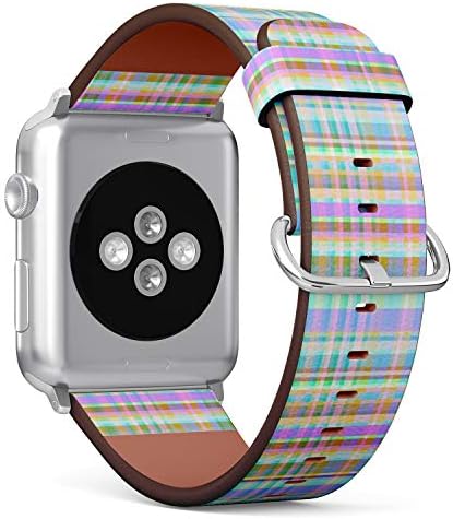 Banda Q-Beans, compatível com Apple Watch 42mm / 44mm / 45mm / 49mm Substituição Banda de couro Straça acessório de pulseira // geométrico geométrico de arco-íris multicolorido