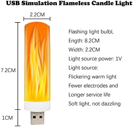 Dasiton USB LED Flame Effect Light USB Flame Candle Bulbo Luzes de chá sem chamas Velas piscando