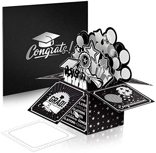 Cartão pop -up de graduação em 3D, turma de 2023 Grad Cartão de Grad, Cartão de Saúde com Envelope