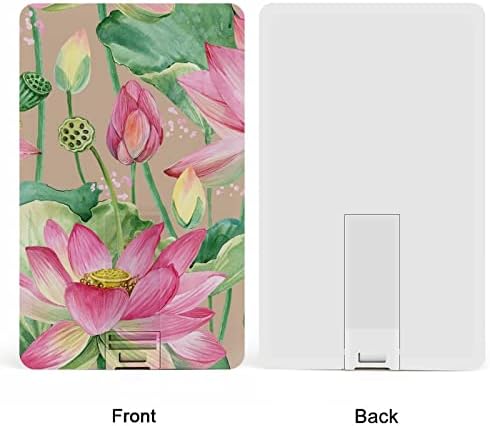 Flores de lótus de aquarela Flores USB Memory Stick Business Flash-Drives Cartão de crédito Cartão bancário