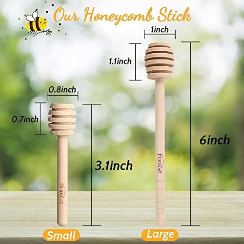 Hansgo Honeycomb Stick, 36pcs 3 polegadas mini palitos de macacão de mel de madeira e 15pcs 6 polegadas