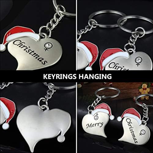 ABOOFAN CHAIN ​​CRINAÇÃO 2PCS Feliz Natal chaveiros Santa Claus Keychain Metal Casal Key Rings