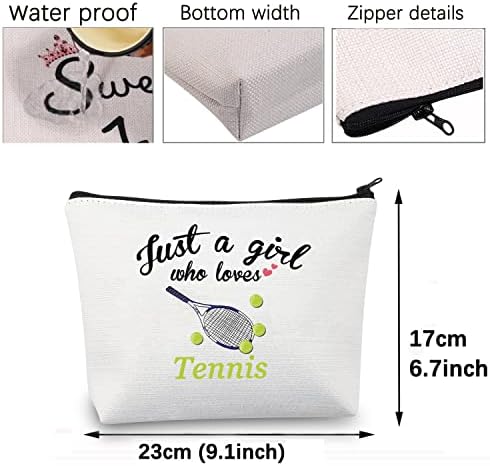 Bolsa de maquiagem de tênis cmnim para meninas tenistas presentes apenas uma garota que adora bolsas de cosméticas de raquete de tênis pequenas bolsas de viagem