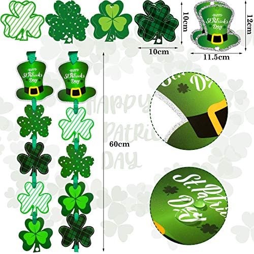 10 peças do dia de St. Patrick pendurando sinal de boas -vindas Cutas de St. Patrick Cutouts verde