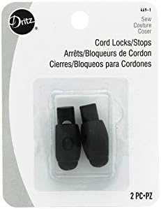 Dritz 469-1 Stops de cordão para cordões em roupas e bolsas, 2 contagens pretas