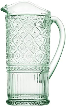 Godinger Pitcher, jarro de vidro com alça, arremessador de água, jarro de água elegante - coleção de claro, verde, 33oz