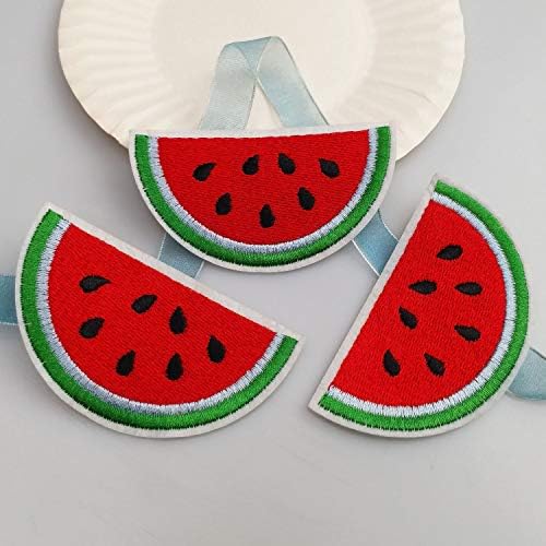 3 x1.7 12pcs Watermelon Water Melon Summer Fruit Patch Ferro em manchas bordadas Apliques Máquina