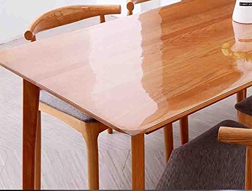 Plástico Clear Clear Tolera de mesa à prova d'água Vinil PVC Tabela de retângulo de tecido Protetor Protetor de derramamento Limpe a tampa da mesa limpa para mesa de jantar, festas e camping, Crystal Clear