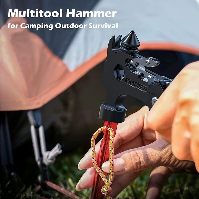 CNJERRYXD Atualizou 16 em 1 Hammer multitool com bolsa de várias ferramentas ao ar livre Camping Survival