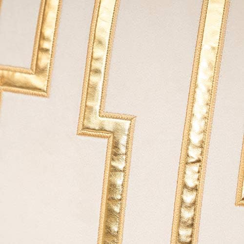 ALERFA 20 x 20 polegadas brancas geométricas de couro dourado casos de almofada listrada de luxo Capas