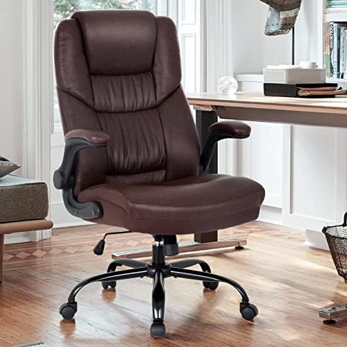 Cadeira de escritório ergonômico PU Cadeira de mesa de couro de alta cadeira de computador com suporte
