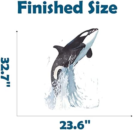 Royolam Killer Whale pulando para fora da parede de parede aquática Berçário Orca Sea Animal Sea Parede Removável