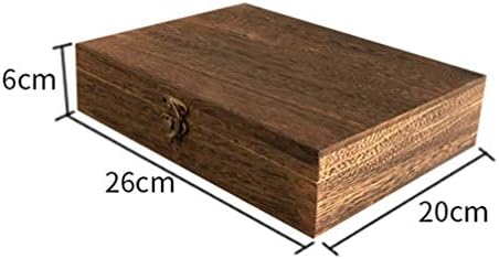 Caixa de madeira de madeira feita à mão, caixa de madeira com tampa com tampa de cabeceira com bronze para bronze