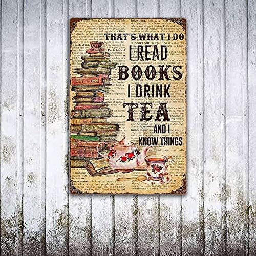 Livros e chá Eu conheço coisas de pôster vertical, livros de amor e arte de parede de chá, poster