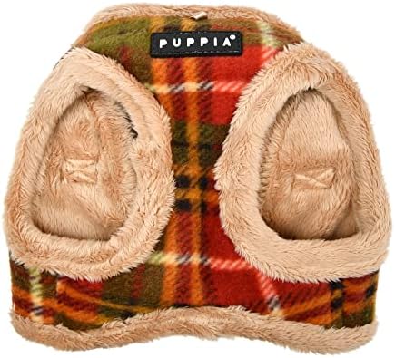 Puppia Norman Vest Dog Arnness Padrão quadriculado de inverno quente para cachorro pequeno e médio, bege, grande