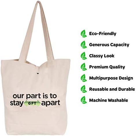 Bag de lona-feita com fibra de algodão orgânica pesado-sacolas de compras ecológicas e reutilizáveis-Alternativa perfeita de sacolas plásticas-alças longas confortáveis-bolsas reutilizáveis ​​multiuso