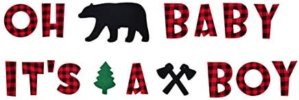 Lumberjack Oh baby, é um banner de menino, suprimentos de decorações de festa do chá de lenhador