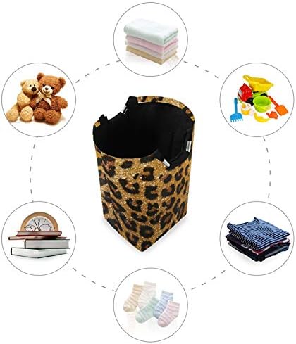 Alaza grande cesta de lavanderia animal estampa de leopardo chique de lavanderia cesto courela