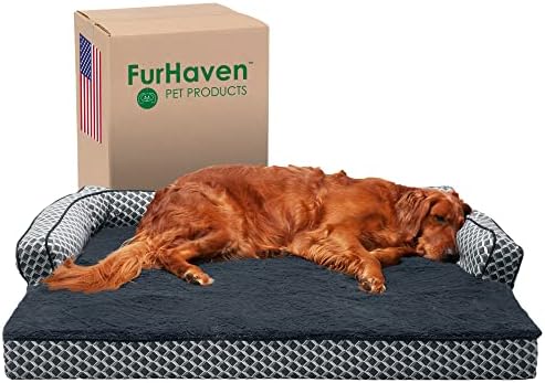Furhaven XL Ortopédico Cama de cachorro sofá confortável macus e decoração estilo sofá com tampa lavável