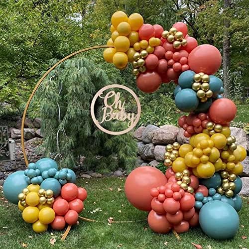 Balões de mostarda feliz aniversário decoração 53pcs 5 polegadas/12 polegadas/18 polegadas de tamanhos variados