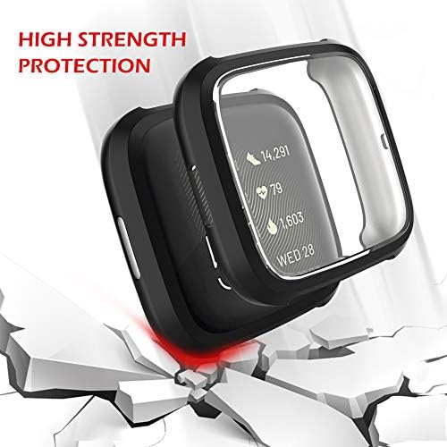 3 Protetor de tela de pacote Compatível Fitbit versa 2 Case, ghijkl Ultra-fino e suave TPU Proteção