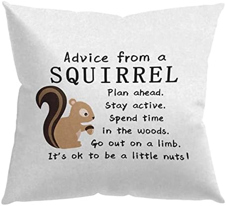 Conselhos engraçados de citação de um esquilo capa de travesseiro de esquilo fofo, capa de travesseiro