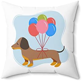 Travesseiros Dachshund Dog and Balloons Presente para casa, cobre a fronha de presente da sala de estar