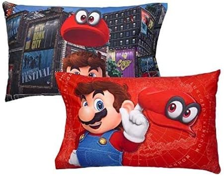 Super Mario Odyssey travesseiro reversível para crianças - fronhas de crianças padrão - 20 x 30 polegadas