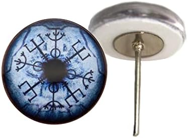 Blue Viking Compass Wolf Vegisir Glass Ones On Pains Pin Pains para Escultura de Dolles de Feldões