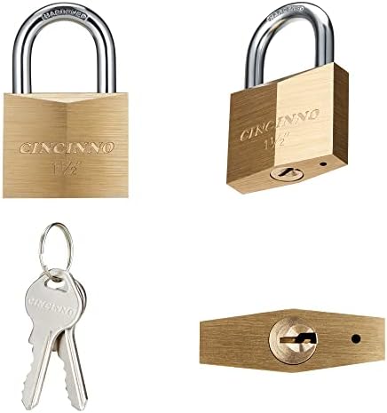 Cincinno Locks with Keys, 12 pacotes com tecidos de latão, lanchonete à prova de intempéries para
