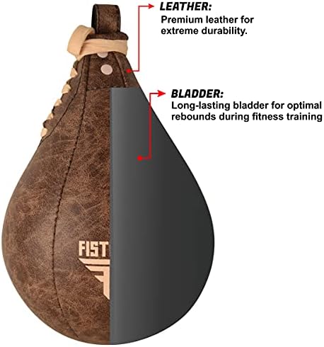 Fistrage Speed ​​Ball Boxing Bag Leather MMA Muay Treinamento Thai Punchando Kit Dodge Stringsking