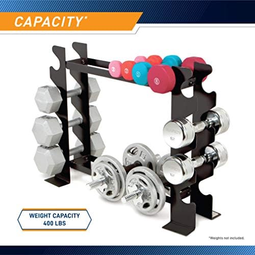 Marcy Compact Dumbbell Rack Free Weight Stand para o Gym Home DBR-56, Black, 20,50 x 8,50 x 27,00 polegadas