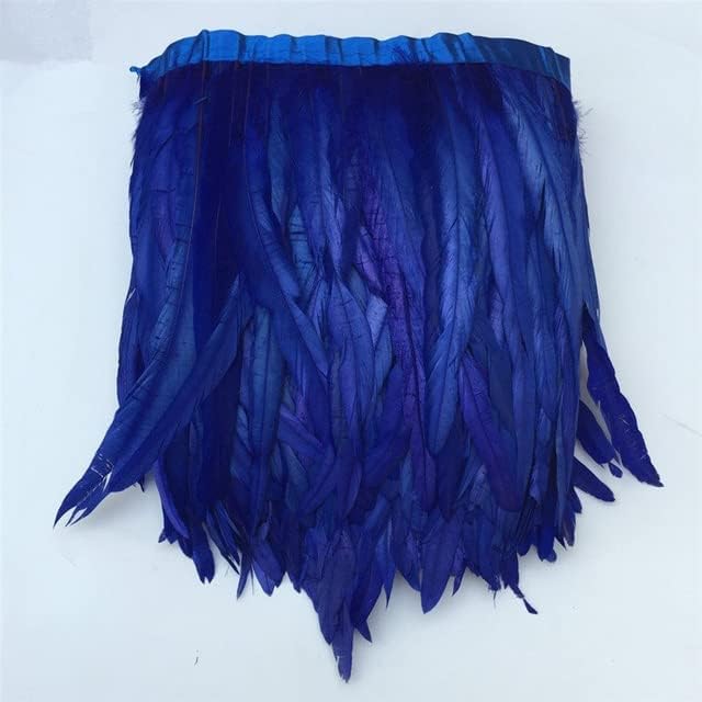 Zamihalaa - 12-14 polegadas Lake Blue Rooster Tail Tail Coque Apliming/fita para artesanato Figurinos de carnaval de vestido Plumes - 10 metros