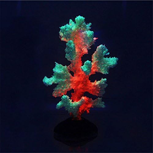 Danmu 1pc Efeito brilhante Ornamentos de plantas de coral artificial, decoração de coral de aquário para decoração de aquário de tanques de peixes