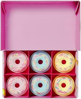 Bubble T Cosmetics Donut em forma de banho BOMBO BOMBRO DE BOMBRO DE BOMBER GREST, Coleção de 6 peças embalada com aromas doces e frutados, 6 x 58g