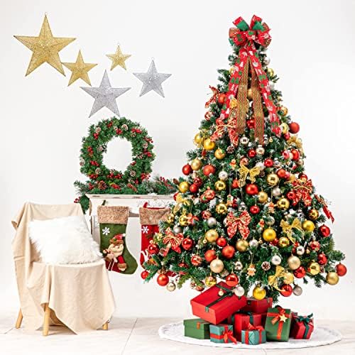 Topper de árvore de natal, árvore de Natal Topper de arco 34x12 polegadas grandes toppers de presente aresto topper