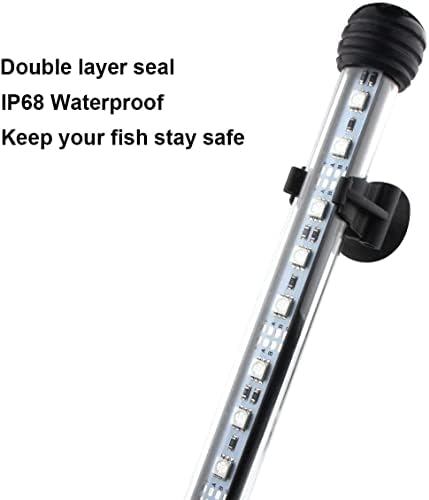 Luz de aquário LED CoVoart, 2 pacote de 2 polegadas de 15 polegadas de peixe luz RGB cor subaquática submersa