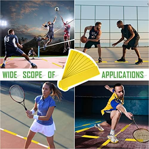 Kit de marcador de linha do tribunal Linha amarela da linha de contorno Marcadores marcadores de corte marcadores de treinamento Equipamento Acessórios para o tribunal de tênis para crianças Badminton Badminton Treinamento ao ar livre